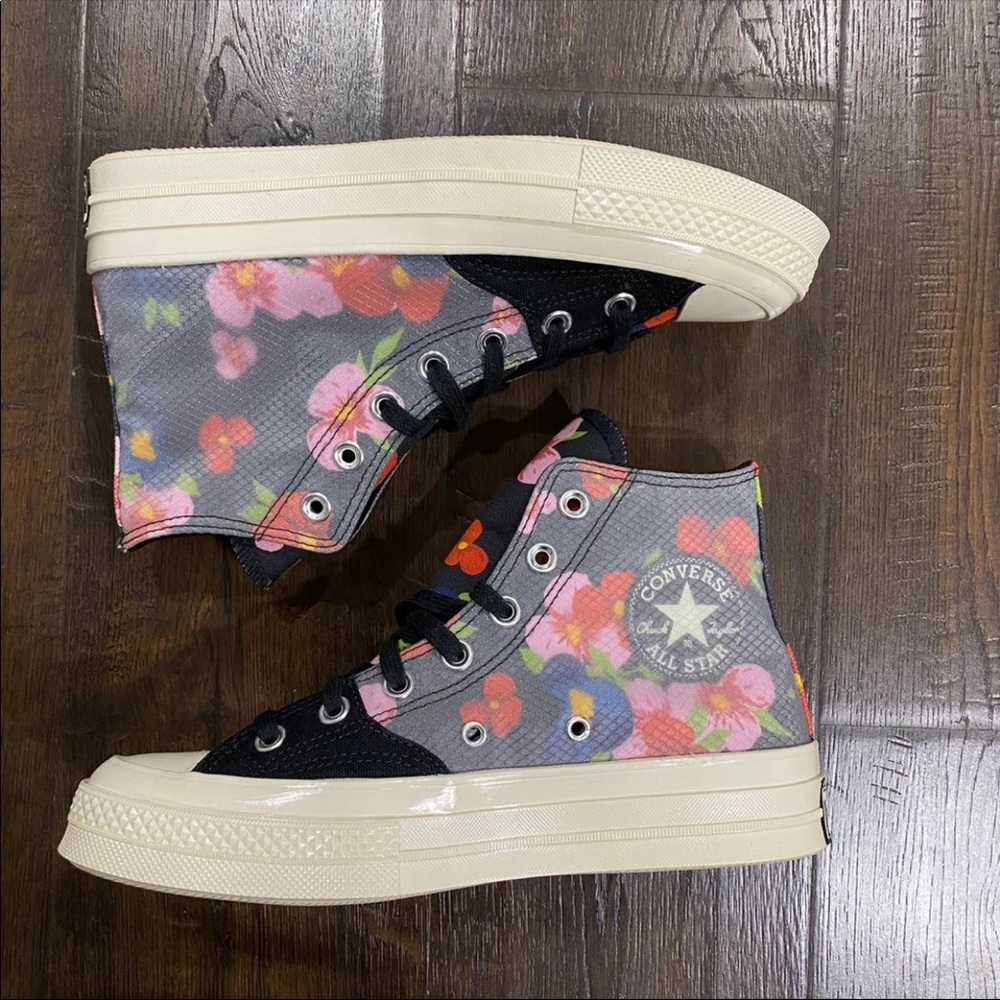 Converse Chuck Taylor 70 Floral Black Egret High Top Sneakers Size 6 Women - Picture 3 of 11
